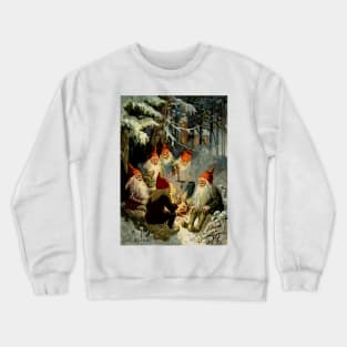 “Campfire Cooking” Christmas Elves by Jenny Nystrom Crewneck Sweatshirt